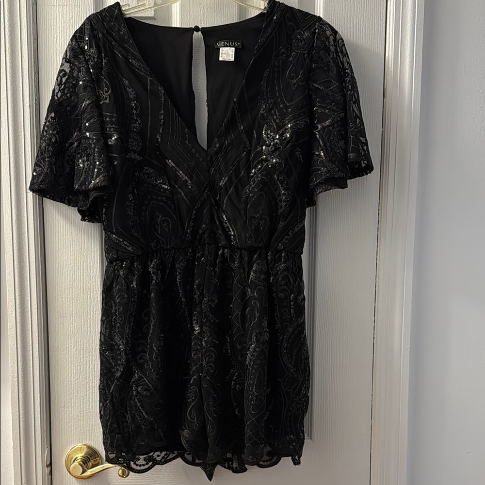 VENUS Black Sequin skort
